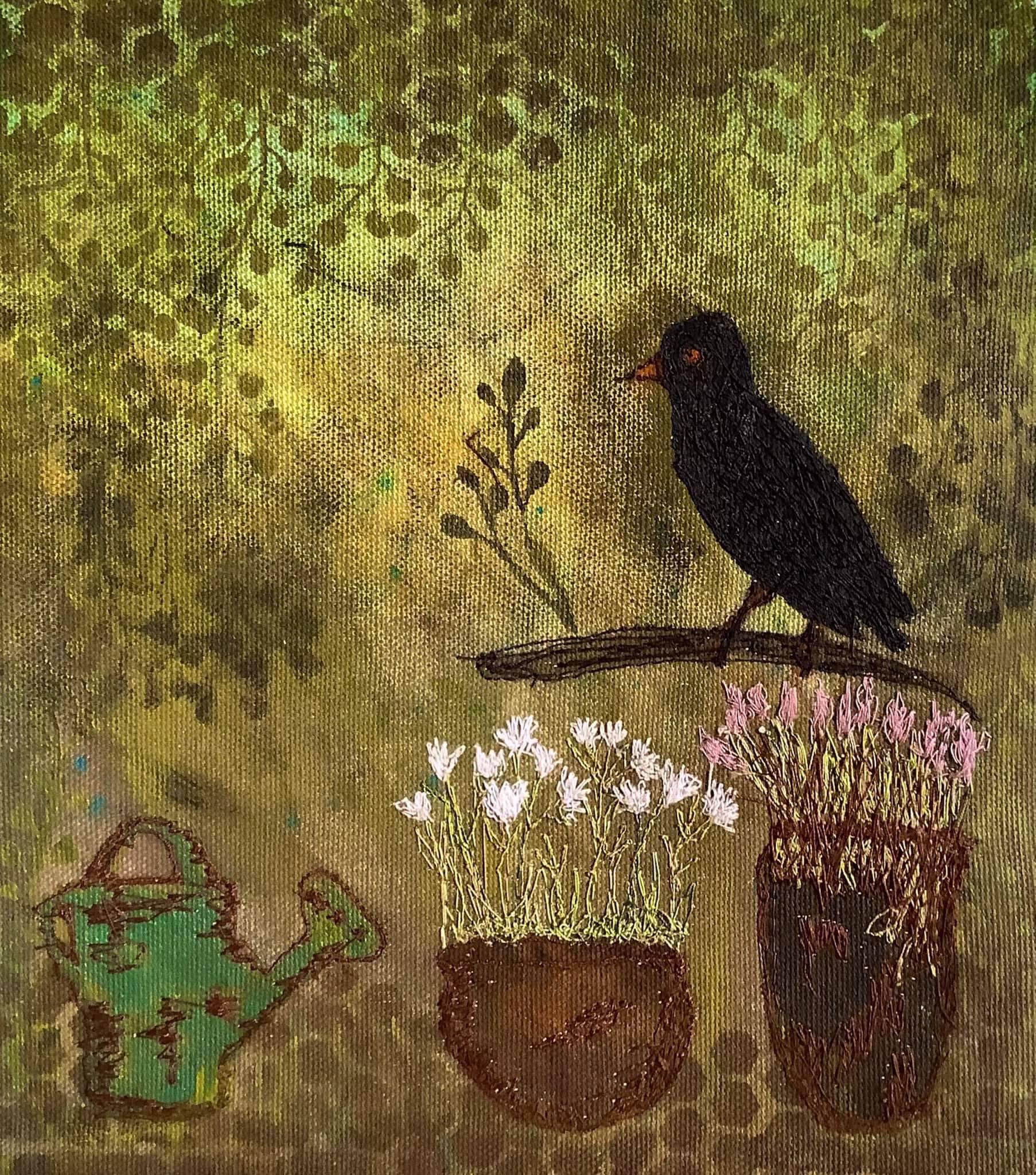Black Bird Sitting In The Tree At Night' My art