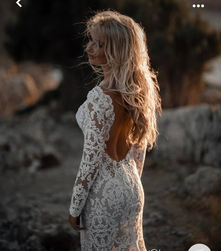 Wedding dress with boho lace style