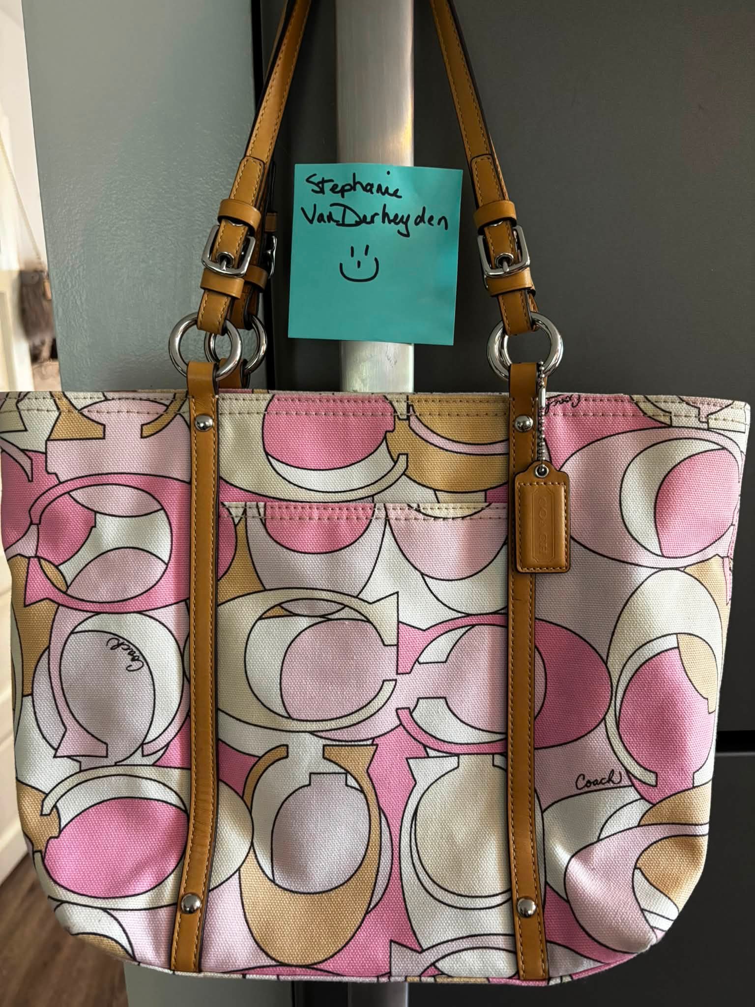 Vintage Y2K-era Coach signature canvas tote bag for sale