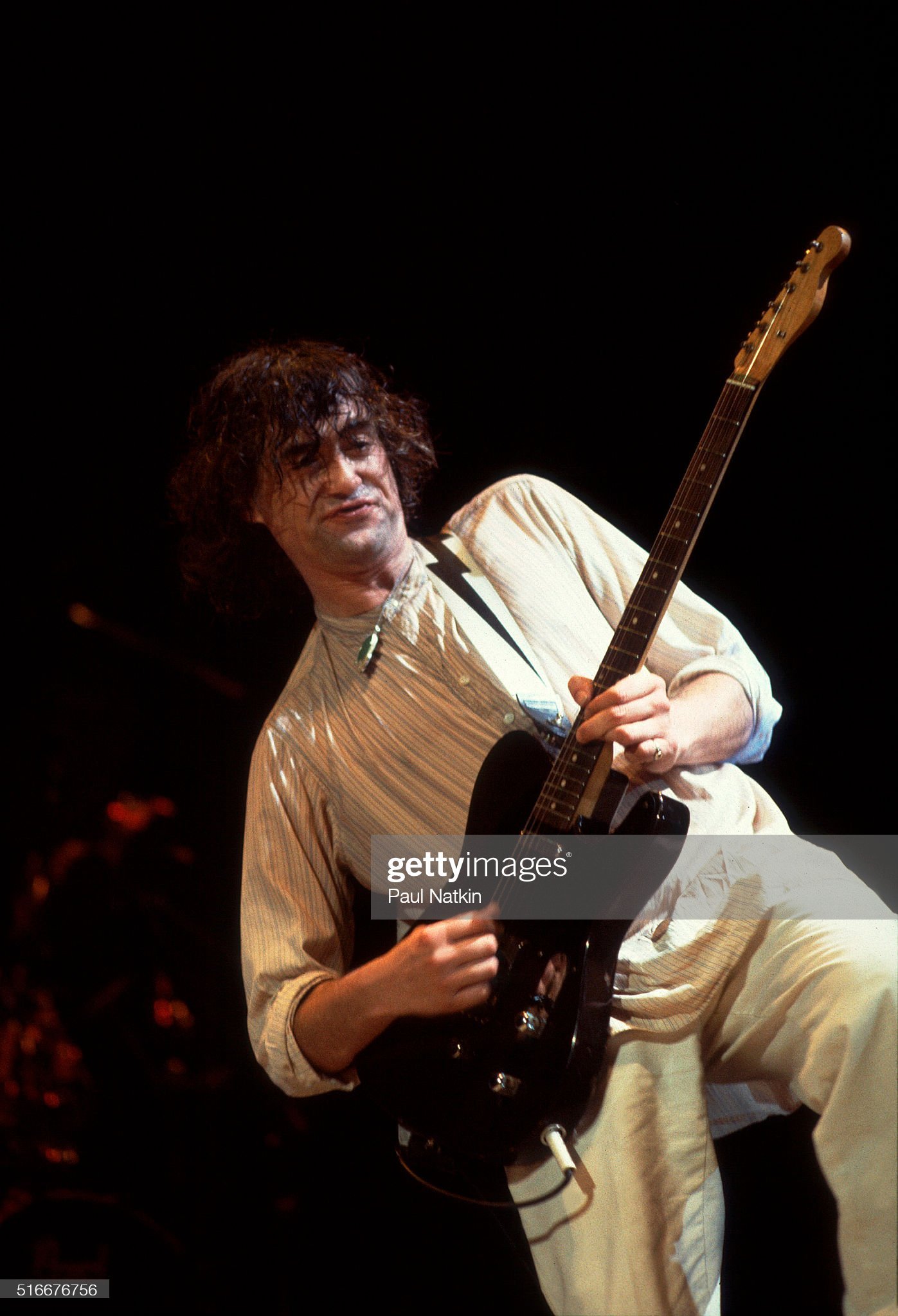 Tony Franklin with Jimmy Page at The Firm concert in 1985