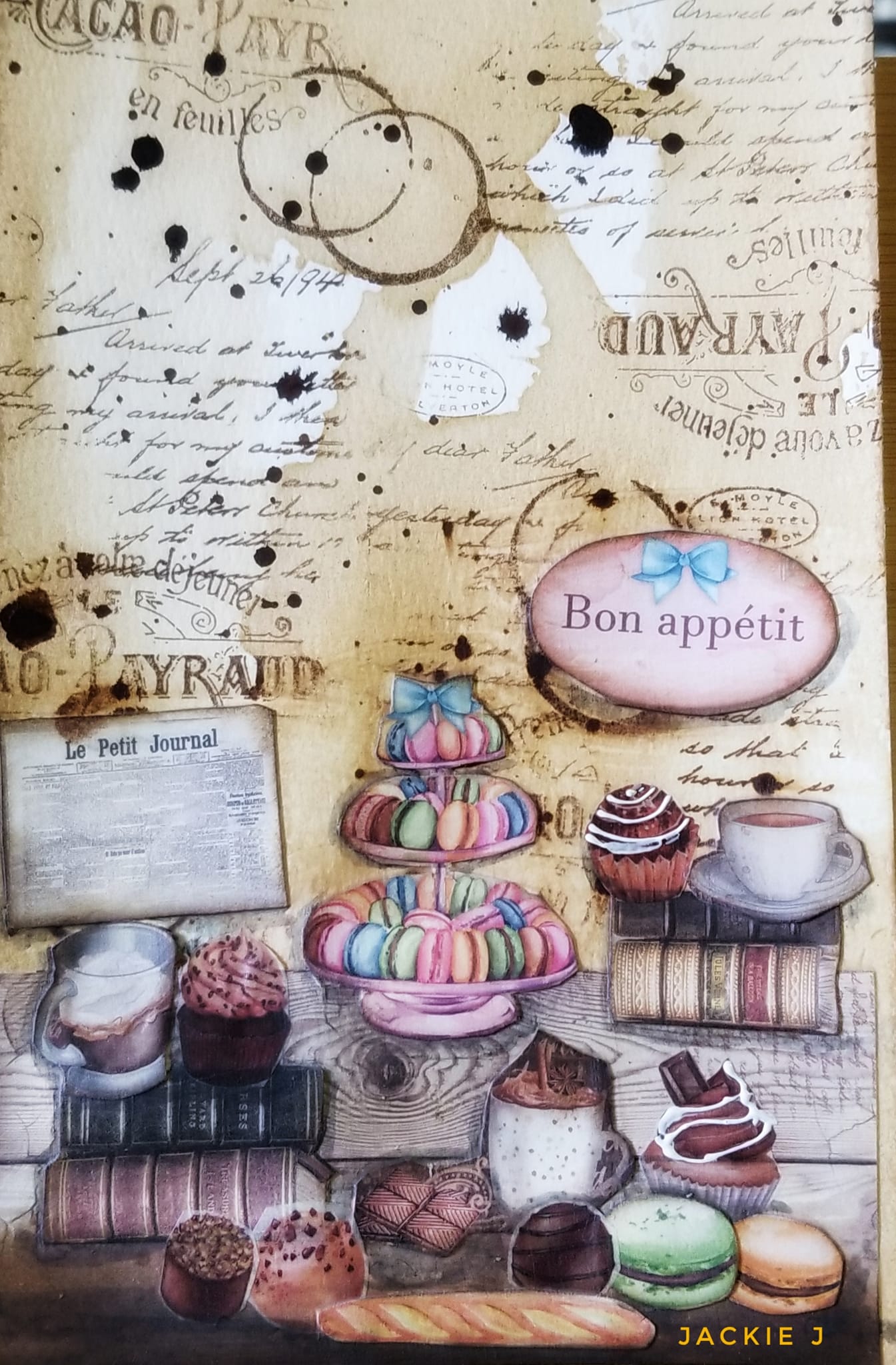 Stamperia coffee and chocolate afternoon tea journal page