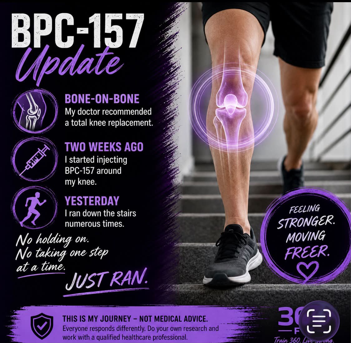 injecting bpc 157 into patellar tendon Has anyone used BPC-157 peptide for healing after total knee replacement? IV amino acids BPC-157 Dosage: The Complete Contents:60 chewable tablets