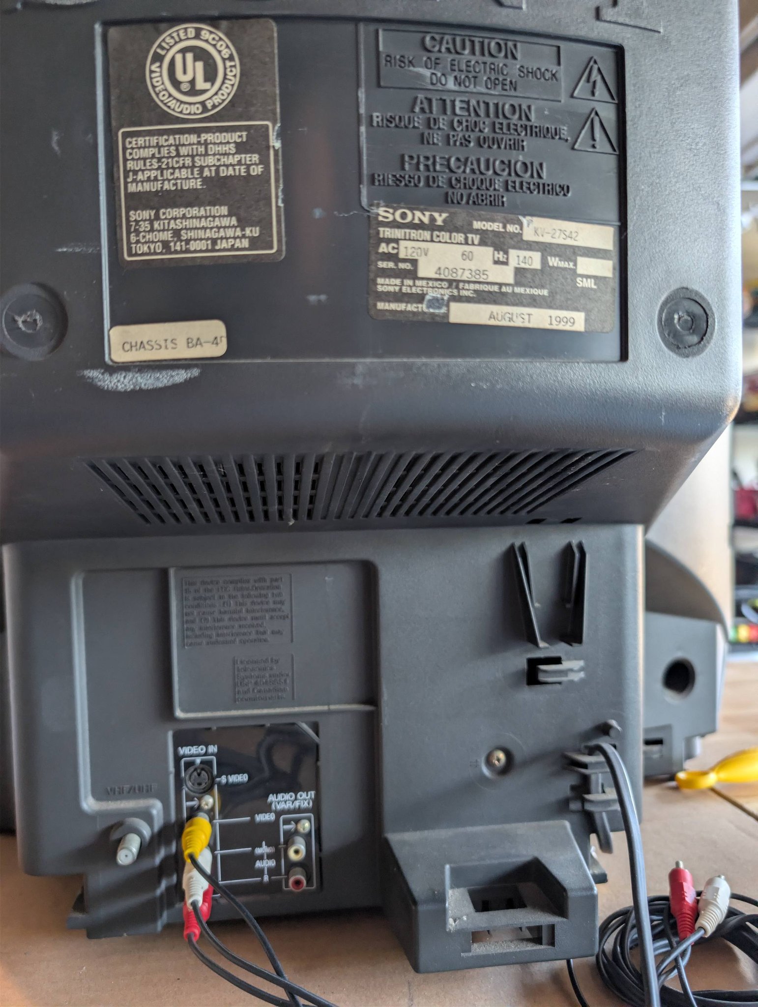 Sony KV-21DA75 CRT TV for pickup or shipping