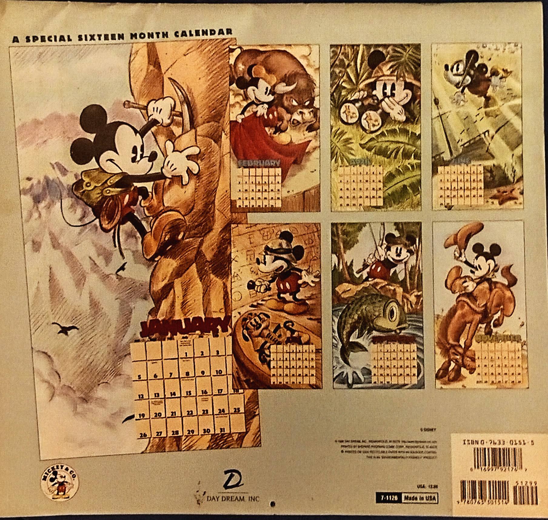 Reusing a 1997 Mickey Mouse calendar in 2025
