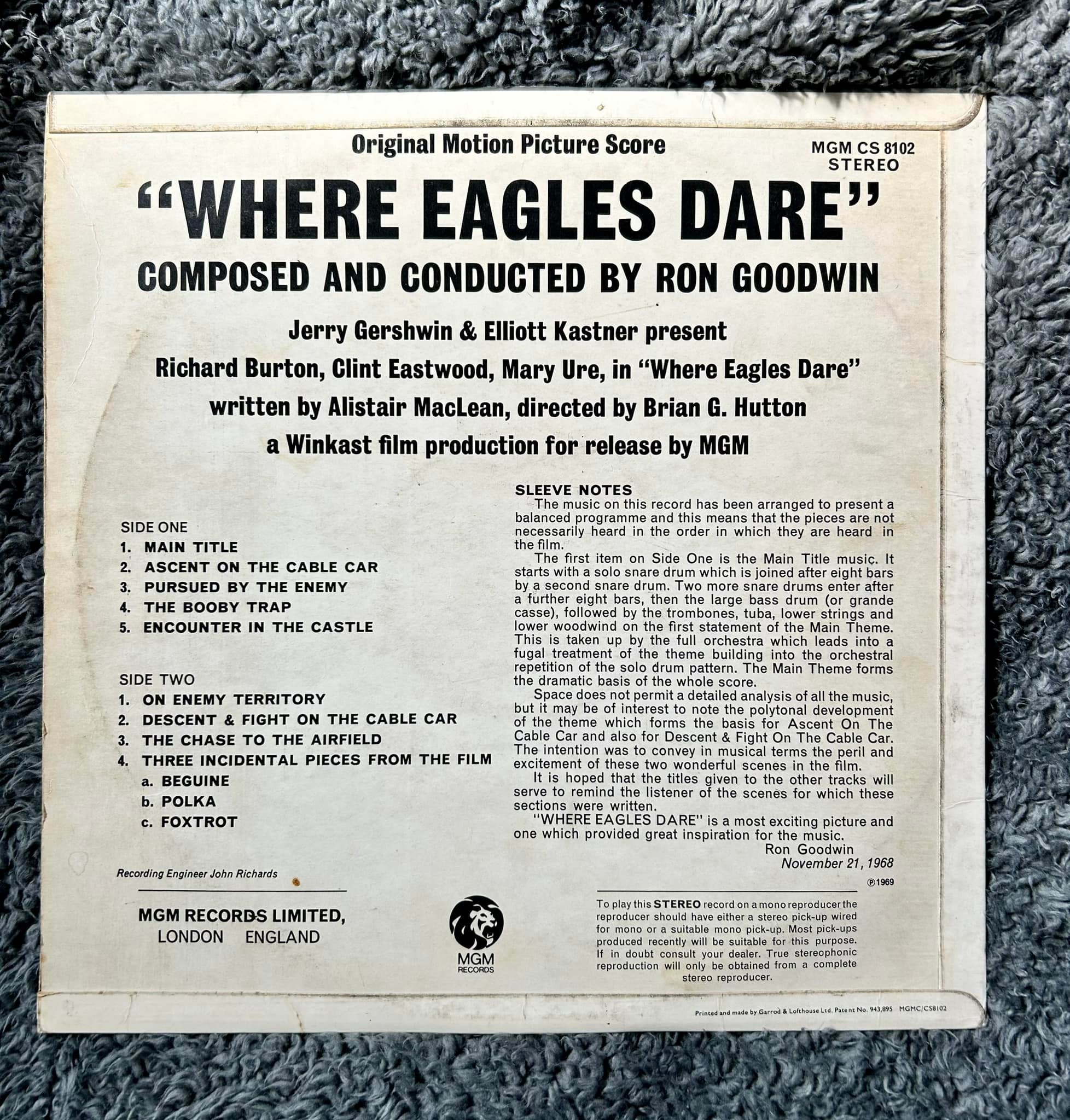 Where Eagles Dare soundtrack CD with Ron Goodwin's score