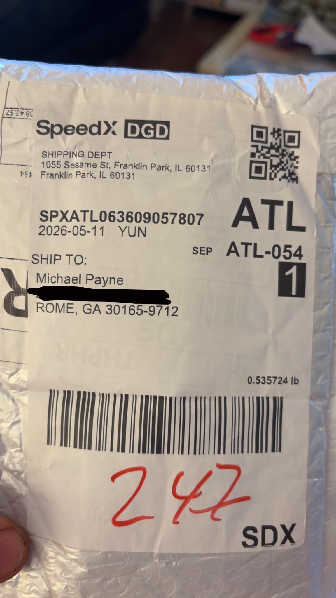 Someone dropped this from their car while turning. If you are the