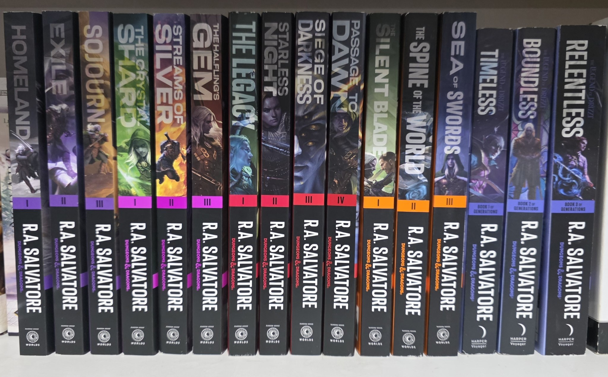Drizzt book covers signed by R.A. Salvatore