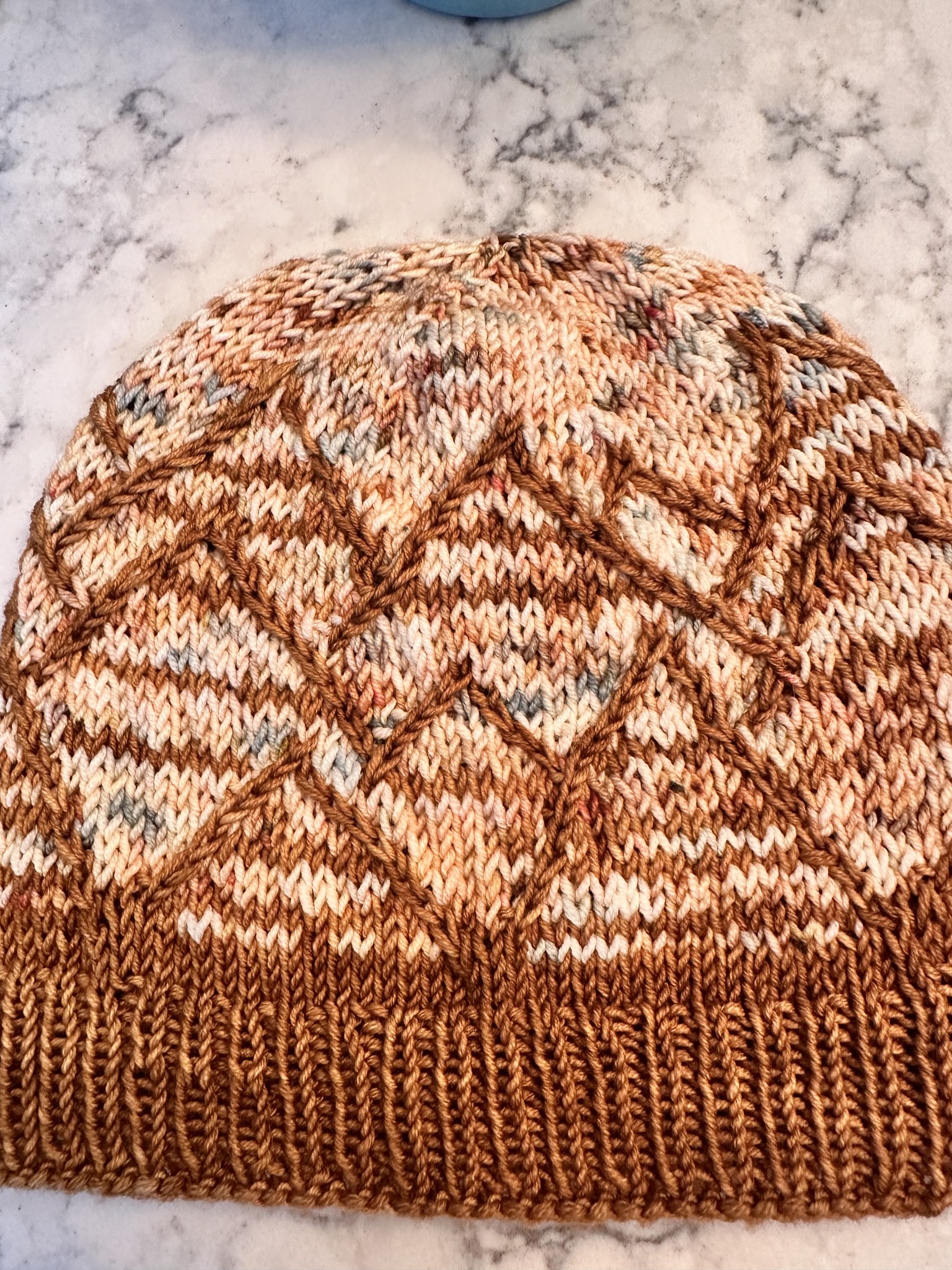 Knitting the Badlands hat with Tennessee Whiskey yarn