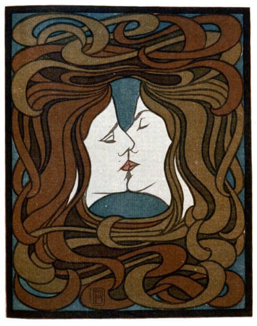 Art Nouveau tiles with spiral ornamentation by Peter Behrens