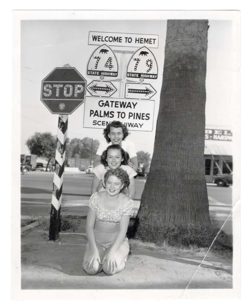 Vintage Southern California highway signs and scenery