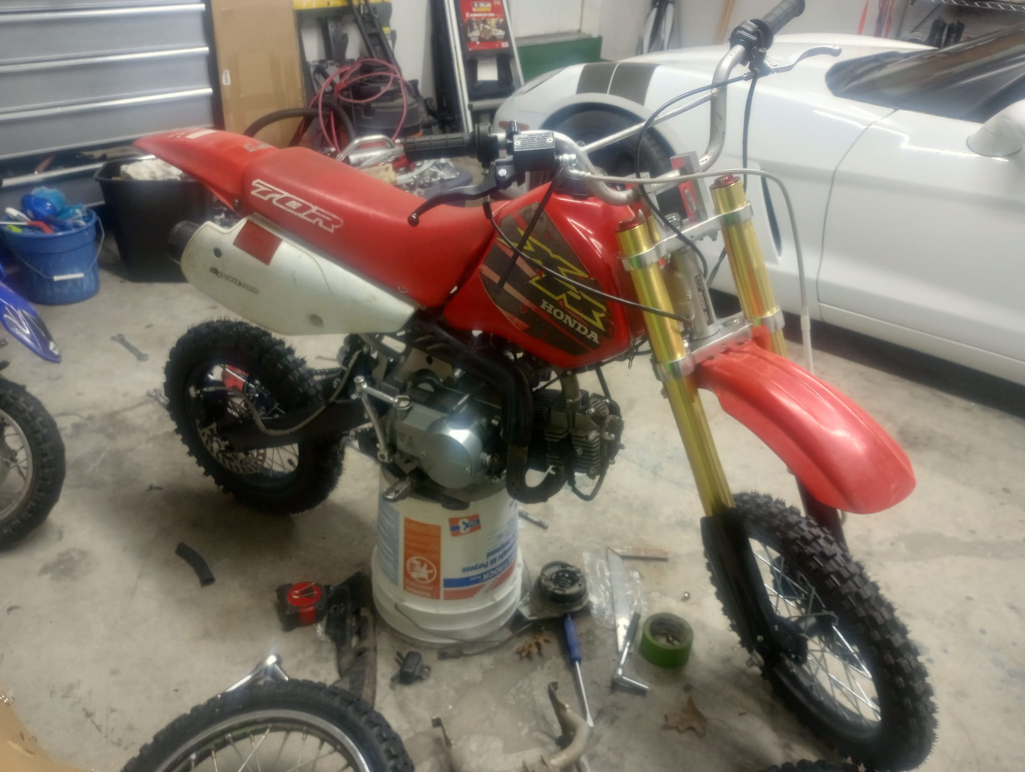 Honda XR70R restoration with hydro brakes and mx suspension