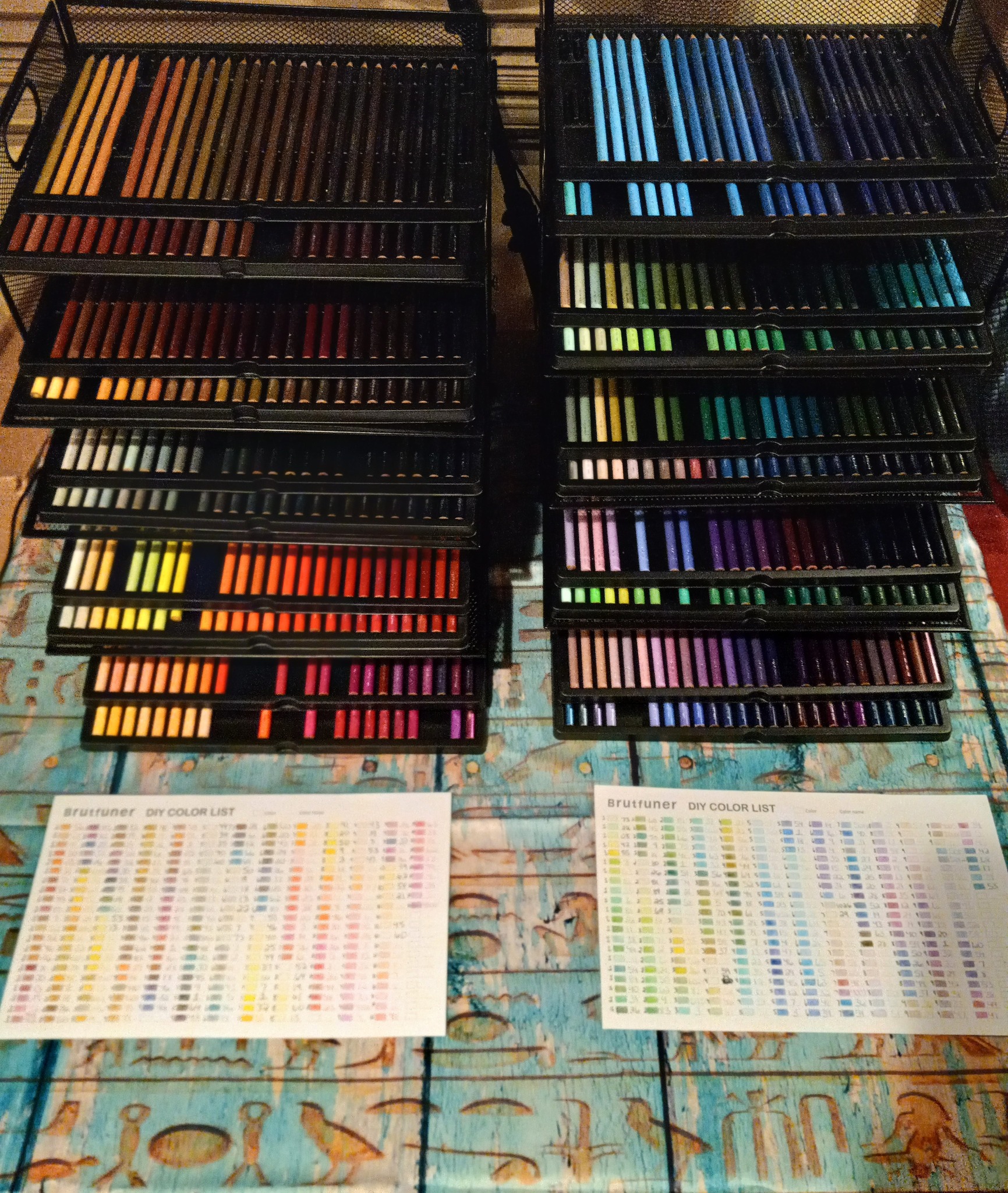 Organizing Brutfuner 520 colored pencils with file holders