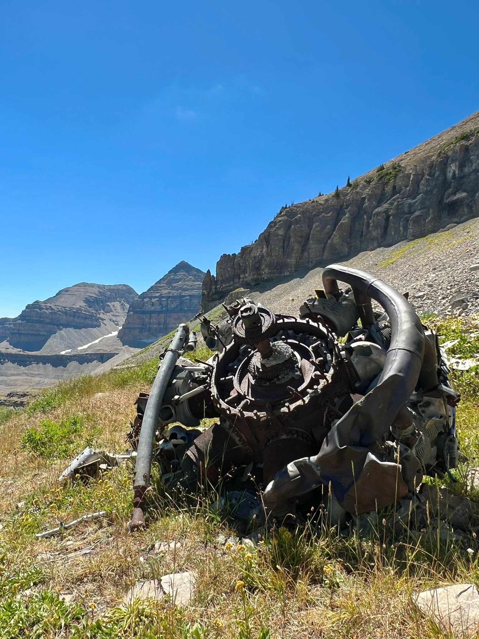 B-25 crash site on Mount Timpanogos roughly 70 years later