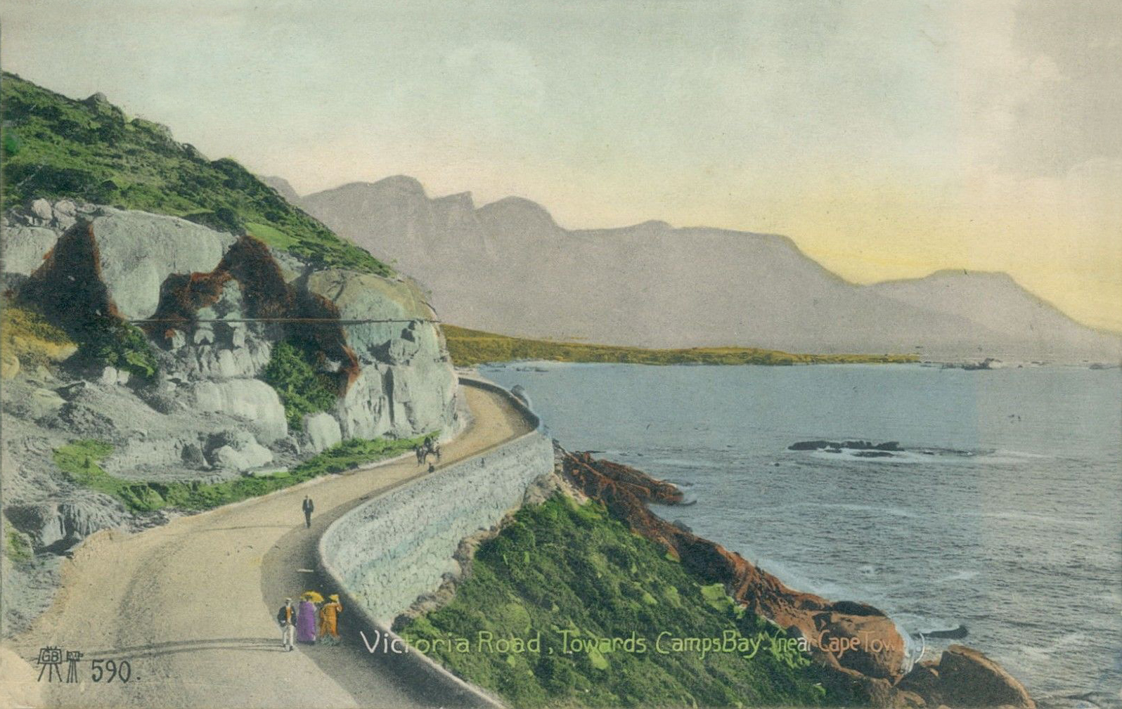 Tirage Photographique Vintage Circa 1896 - Vue De Victoria Road, Cape Town, Afrique Du Sud