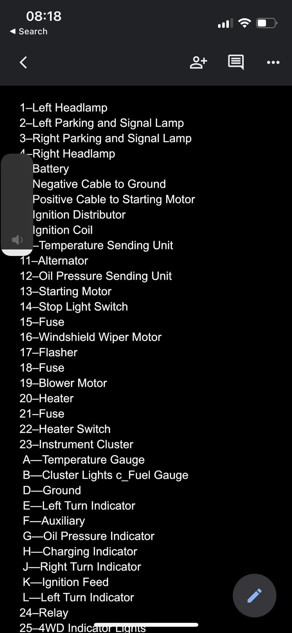 Jeep 1985 Cj-7 Color Wiring Diagram 11 X 17
