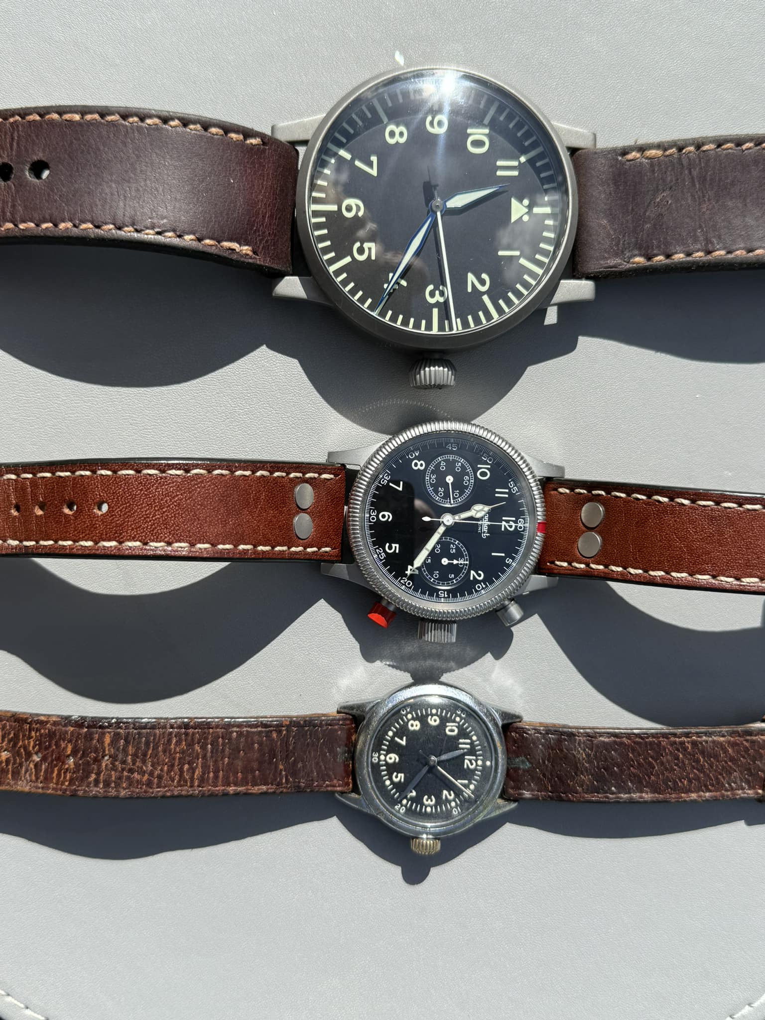 A Squadron of my 55mm historical BIG Pilot Watches: Laco B-Type 