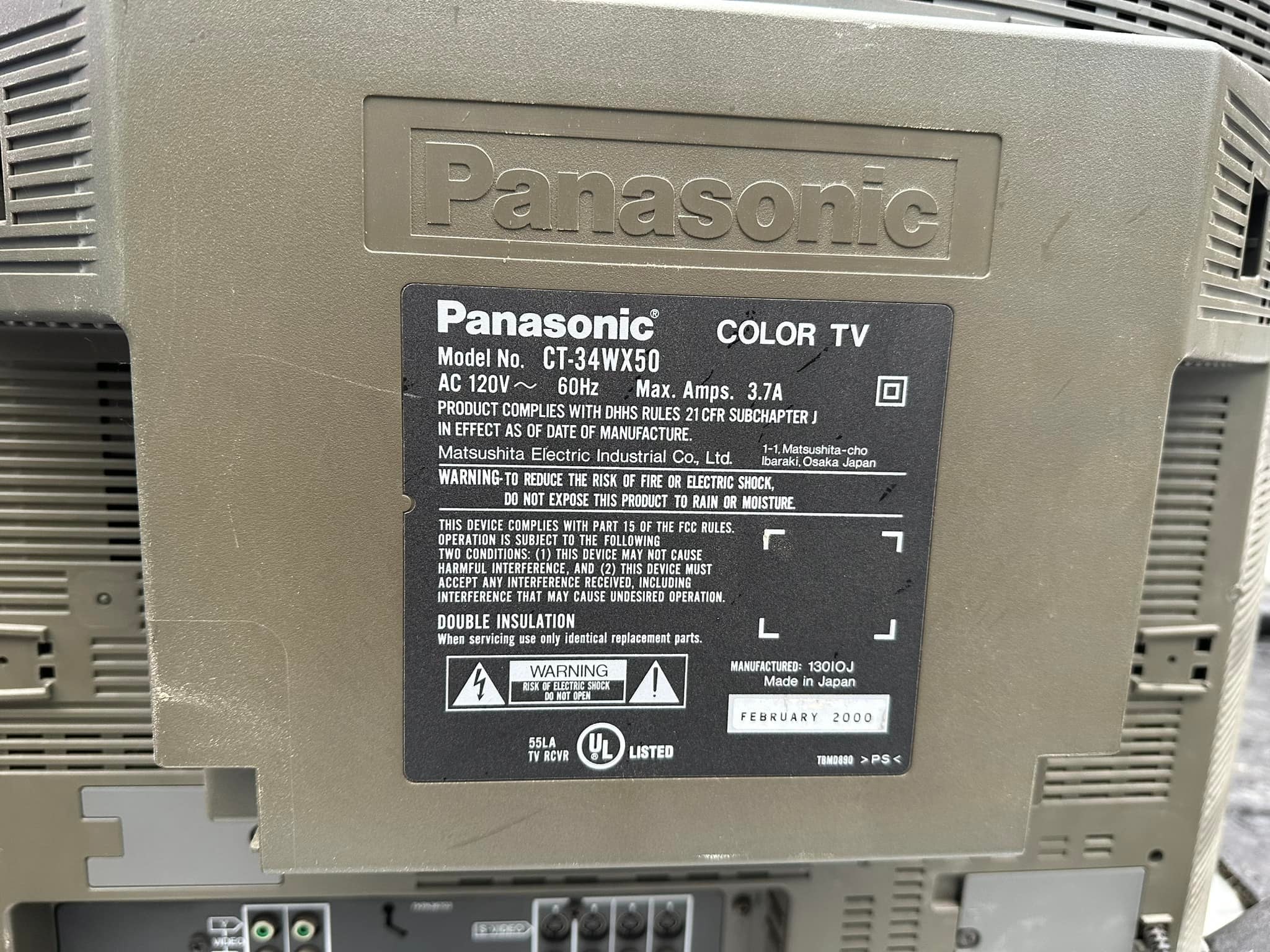 Panasonic CT-34WX50 TV for gaming