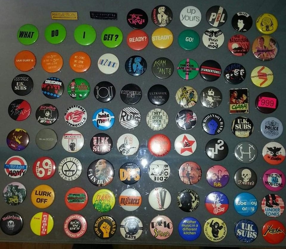 vintage punk rock badges collection
