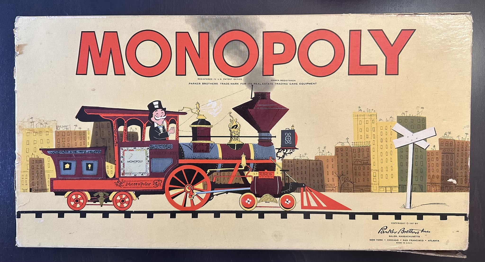 Monopoly - 1957 version The only time a train graphic was used on
