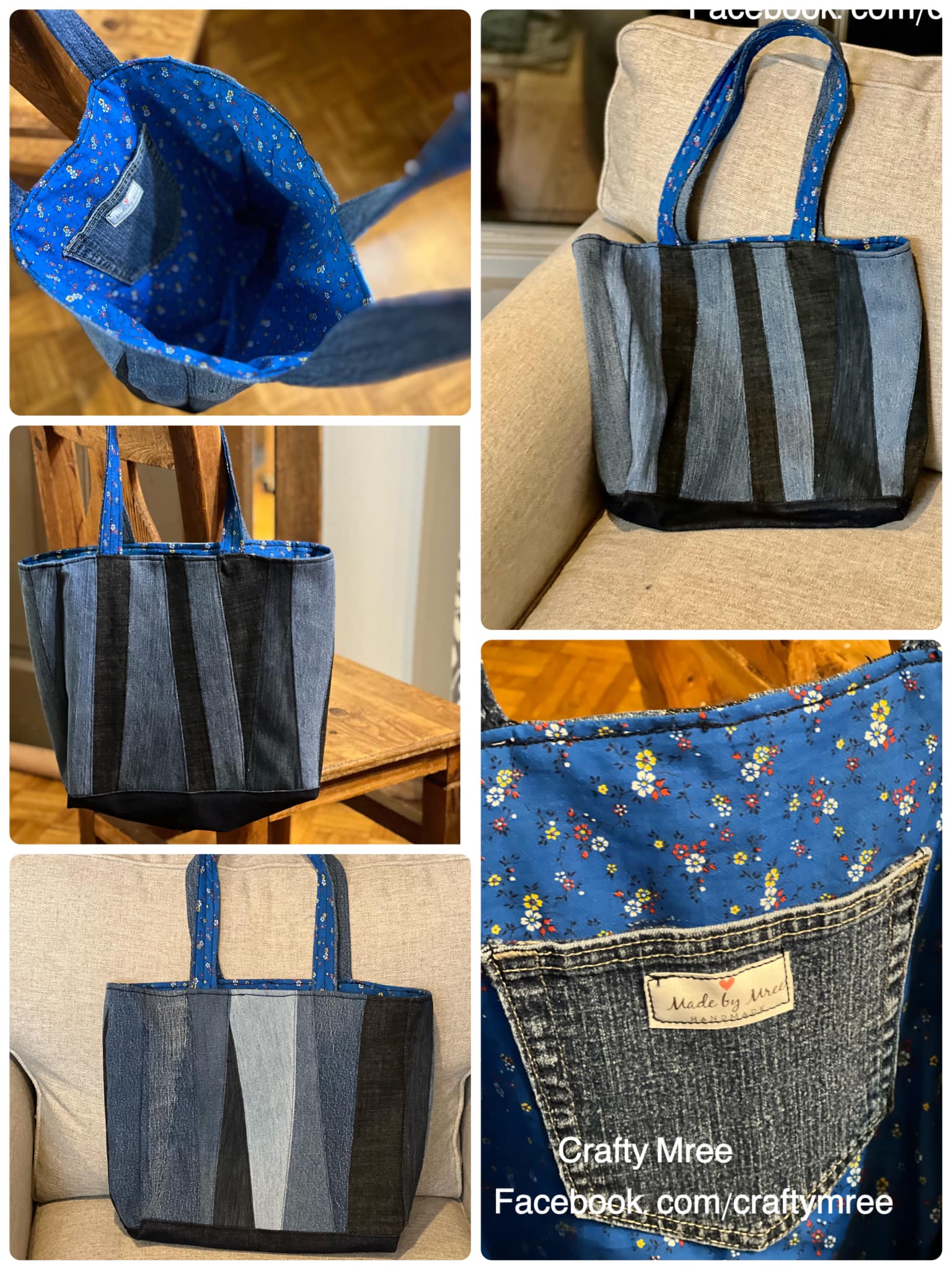 Basic hand quilted tote bag for summer shopping