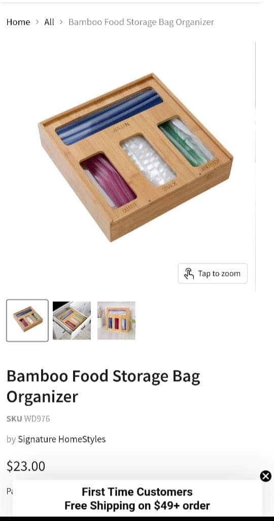 Magnetic Trash Bag Storage Bin With Bamboo Lid – Stackable Fridge Organizer For Kitchen, Pantry, Under Sink