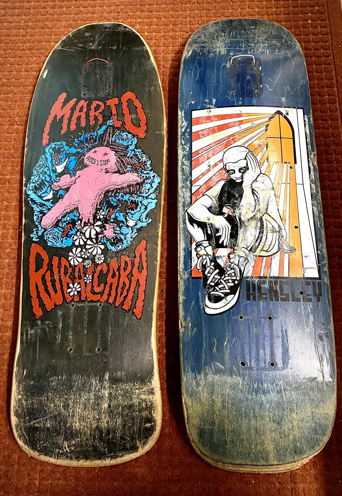 Vintage Skateboard Decks from Matt Hensley and Mario Rubalcaba