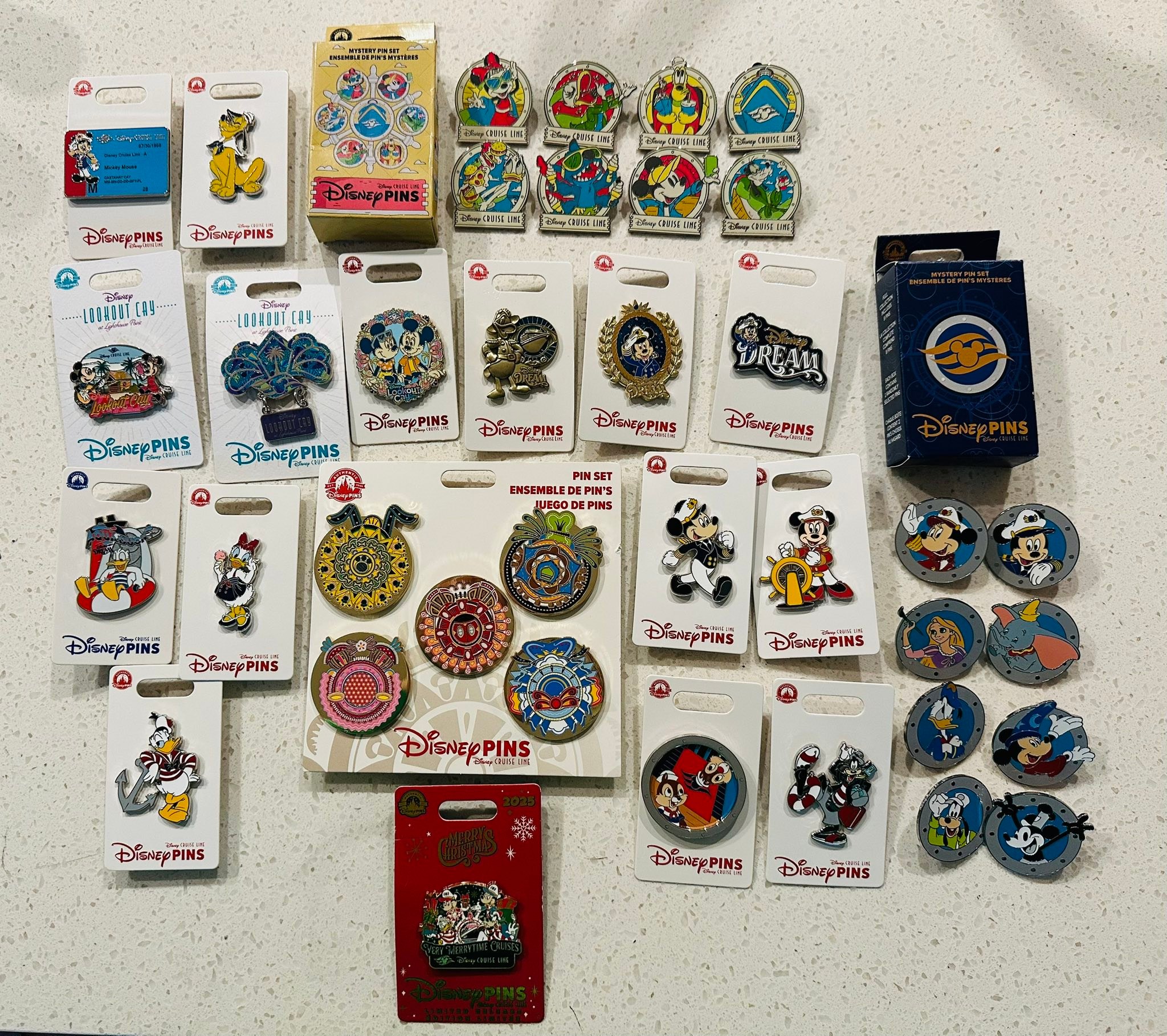Disney cruise pin trading haul