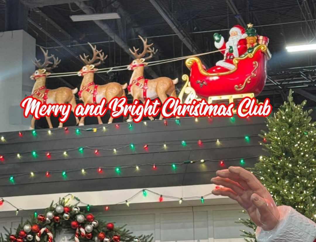 Home Depot's 2025 Christmas yard display featuring Santa and reindeer