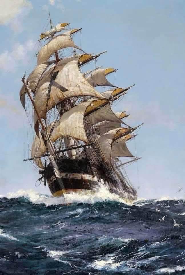 Montague Dawson's oil painting The Ship