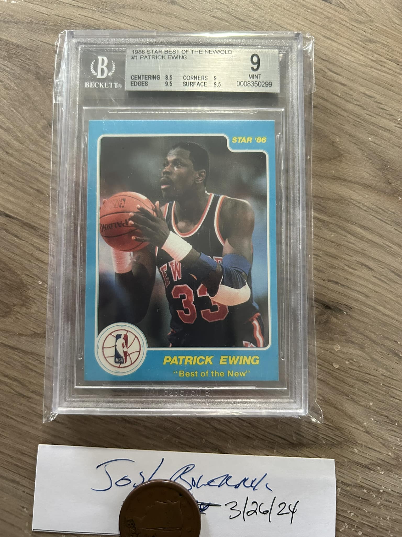 Rare 1986 Star Best of the New World Patrick Ewing Rookie RC BGS 9 