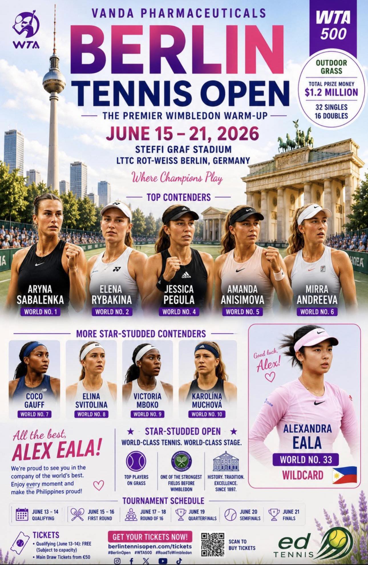 Alexandra Eala joins Berlin Tennis Open 2026 as wildcard entry
