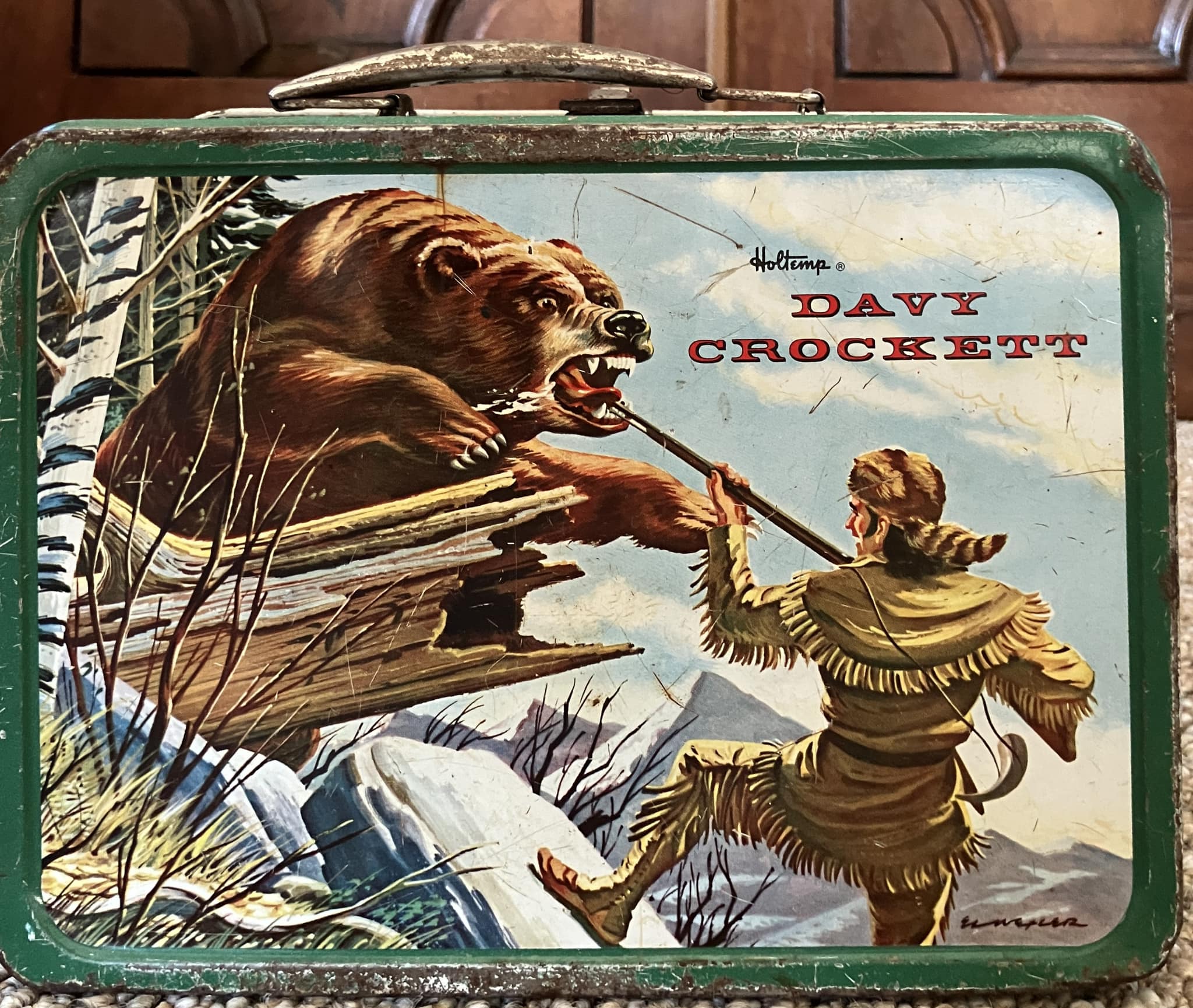 Vintage Davy Crockett lunch box from grade school