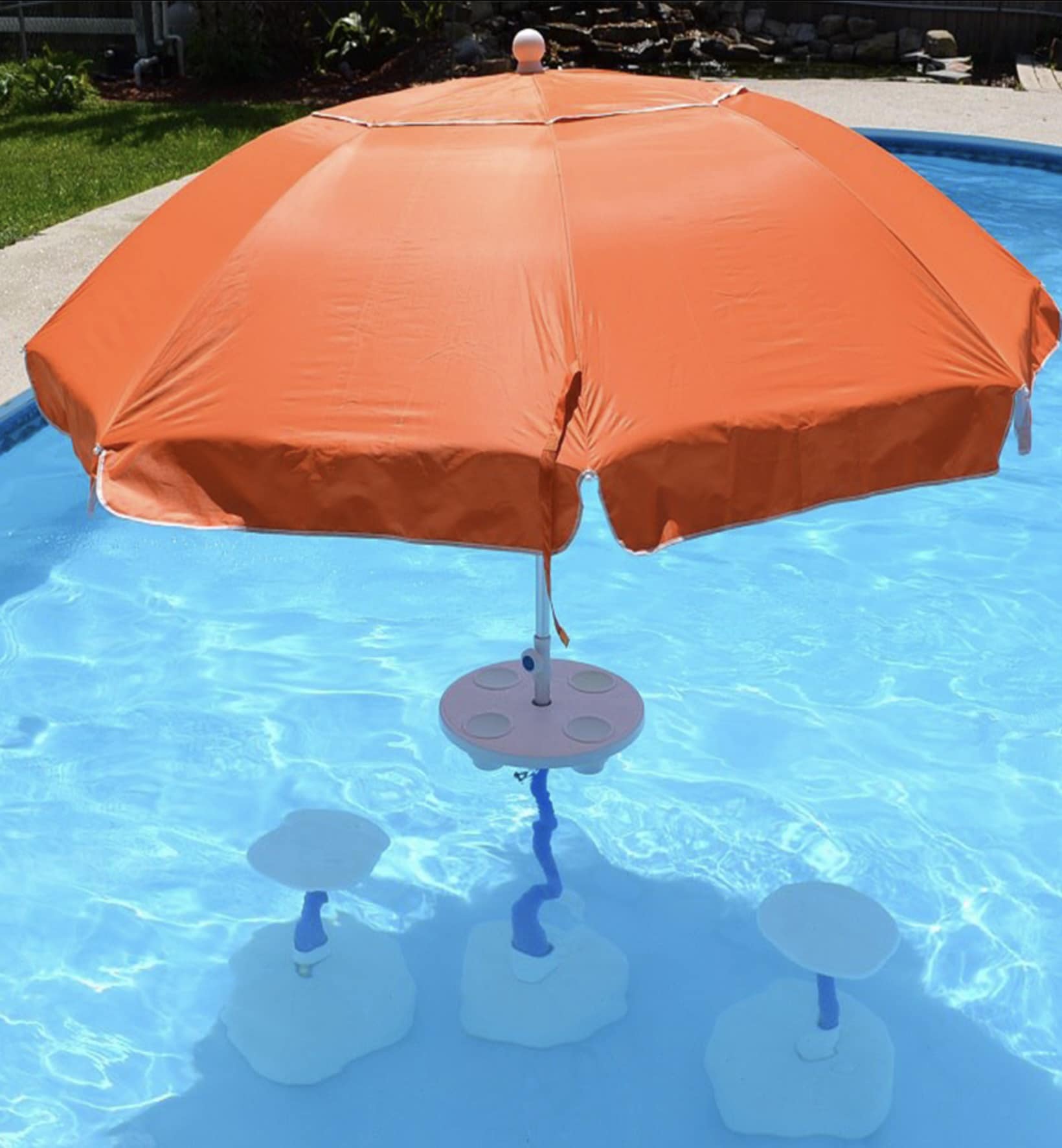 enesher swimming pool table set umbrella delightful patio home design Vero In-Pool Shade Table from Step2 fill it with 80 lbs of water for almost 100lbs of unbeatable stabilityeven on breezy days Pool Umbrellas for Stylish Shade