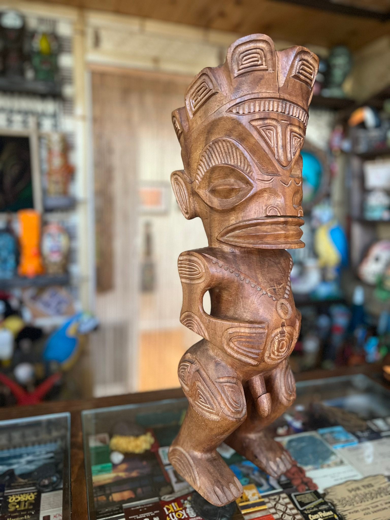 What is the story behind this vintage Marquesan tiki?