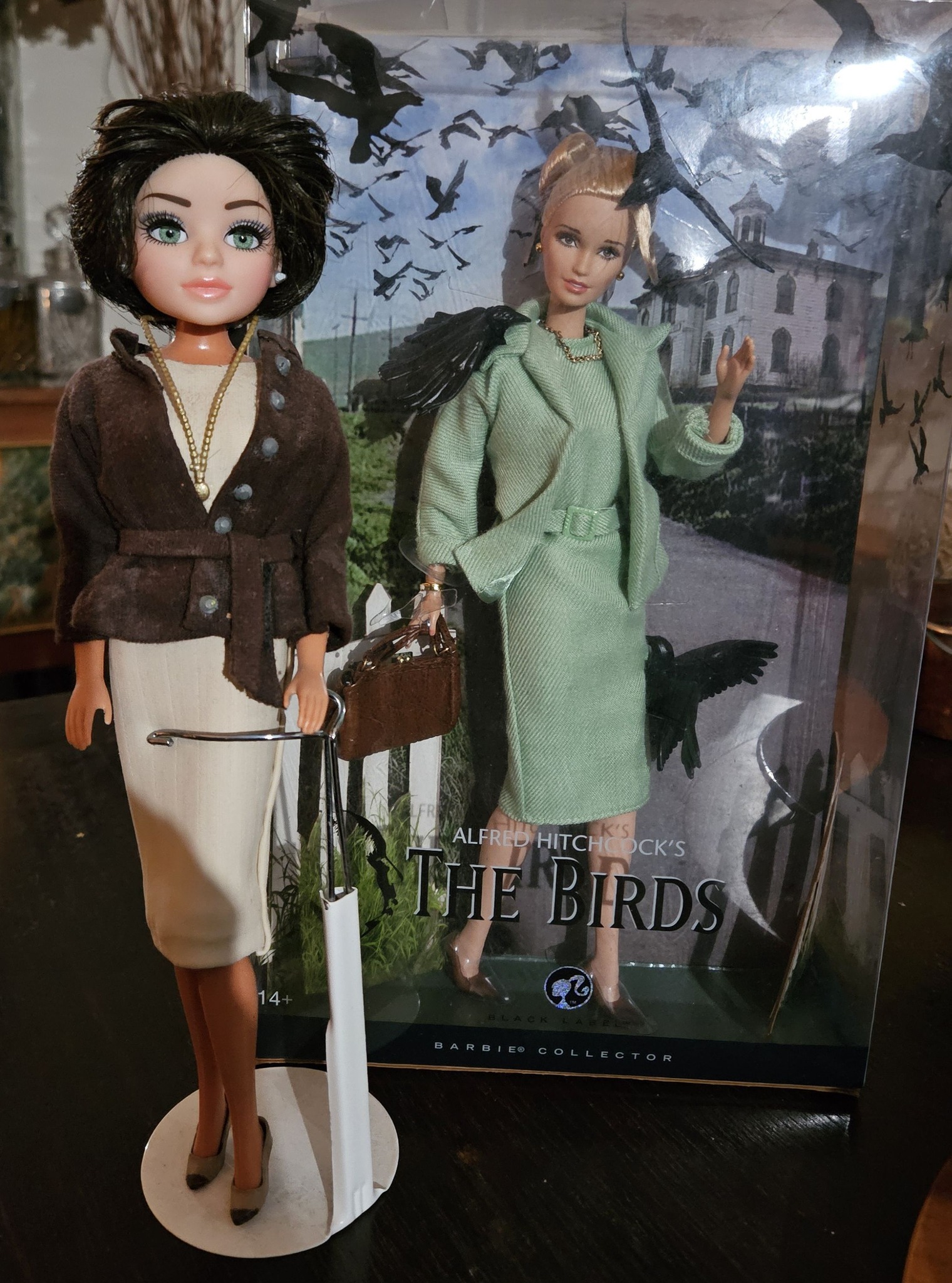 Alfred Hitchcock Barbie as Tippi Hedren in The Birds