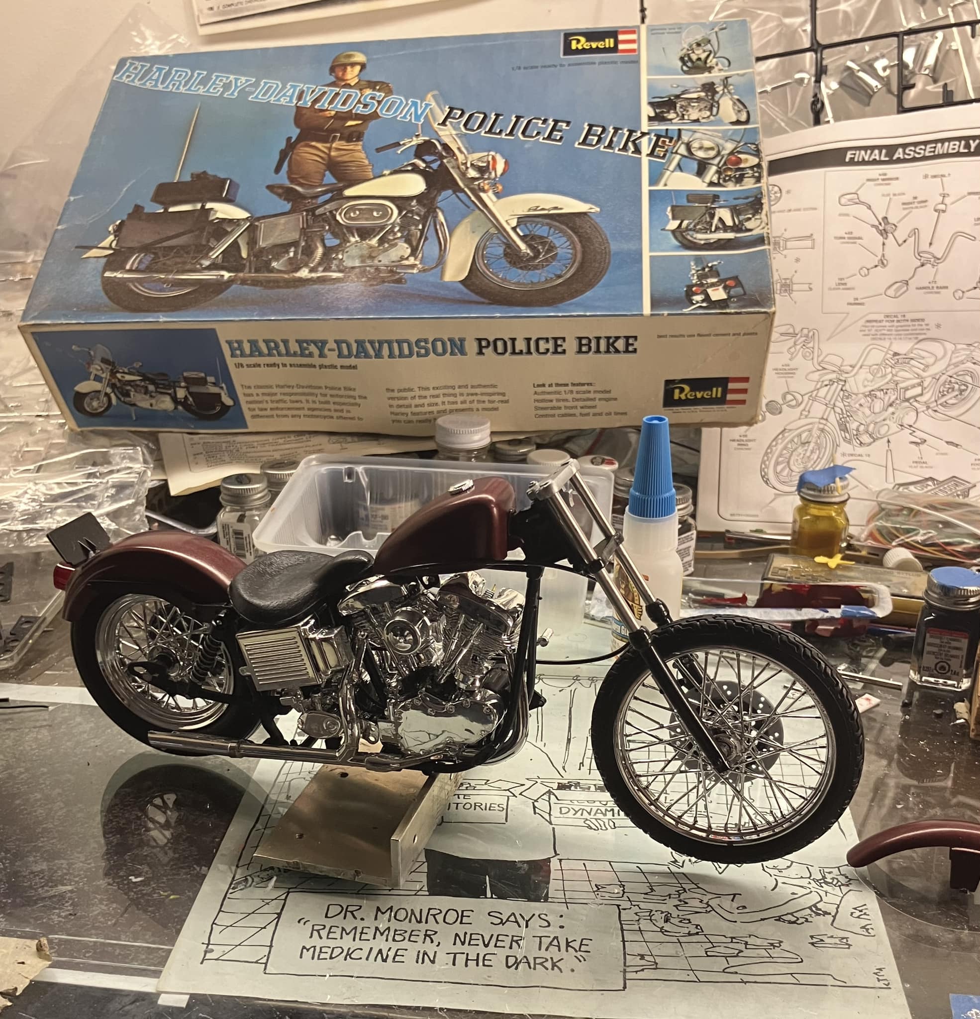 Customized 1991 Revell 1/8 scale police bike model