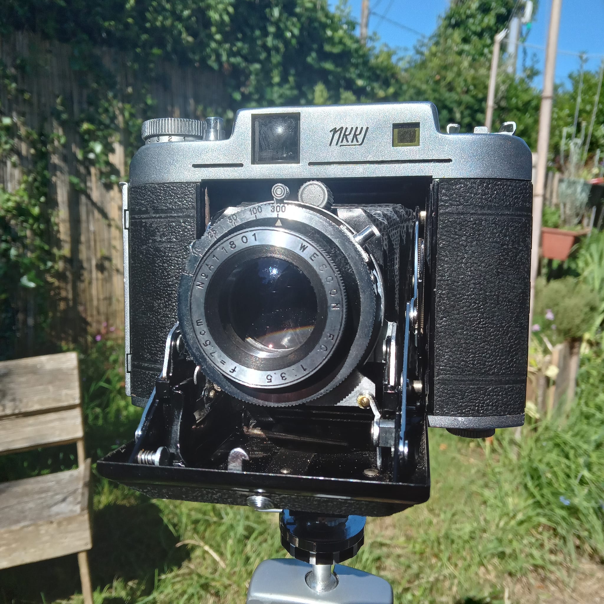 A recently fixed rarity, a Nishida Wester S2 6x6 folding camera