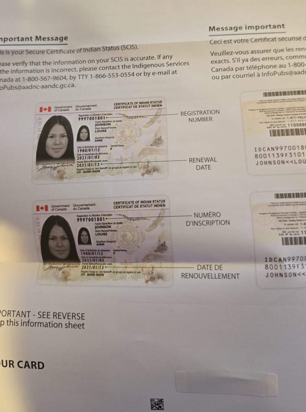 Ira - So in May I lost my SCIS card (secure status card) I went on the ...