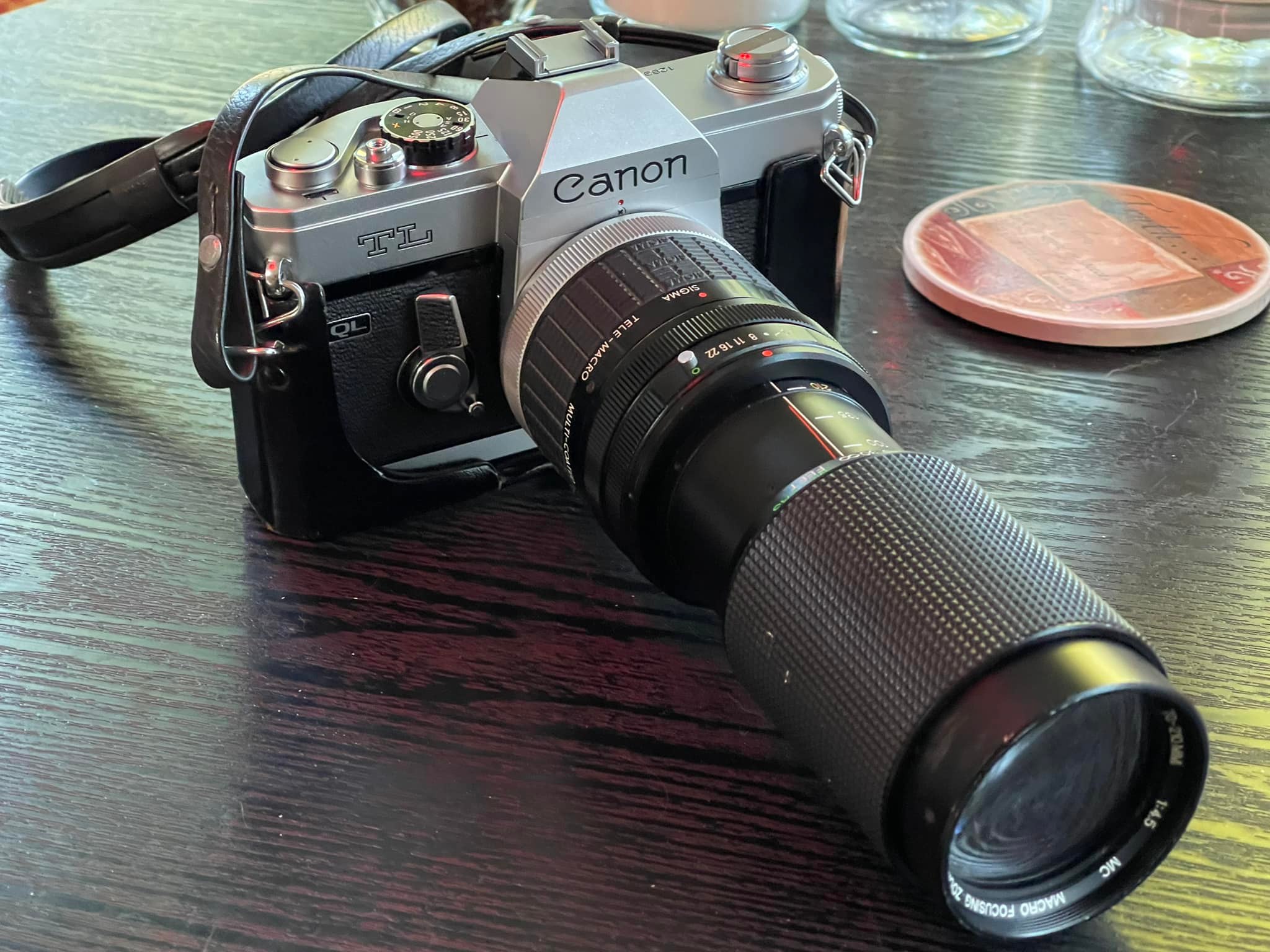 Canon A-1 camera with 70-210mm lens for weekend shoot