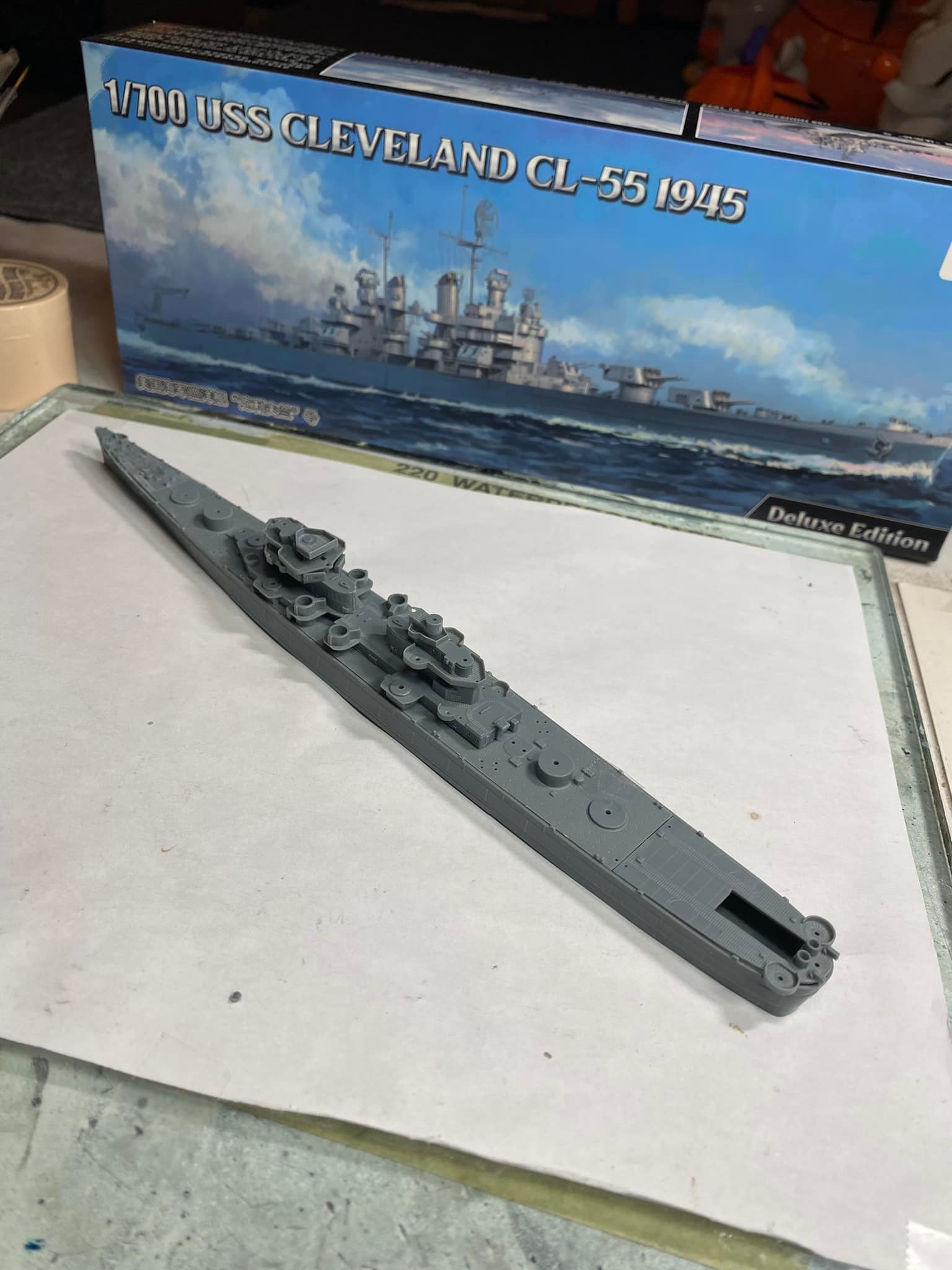 Are the Vee Hobby 1/700 USS Cleveland hull and superstructure