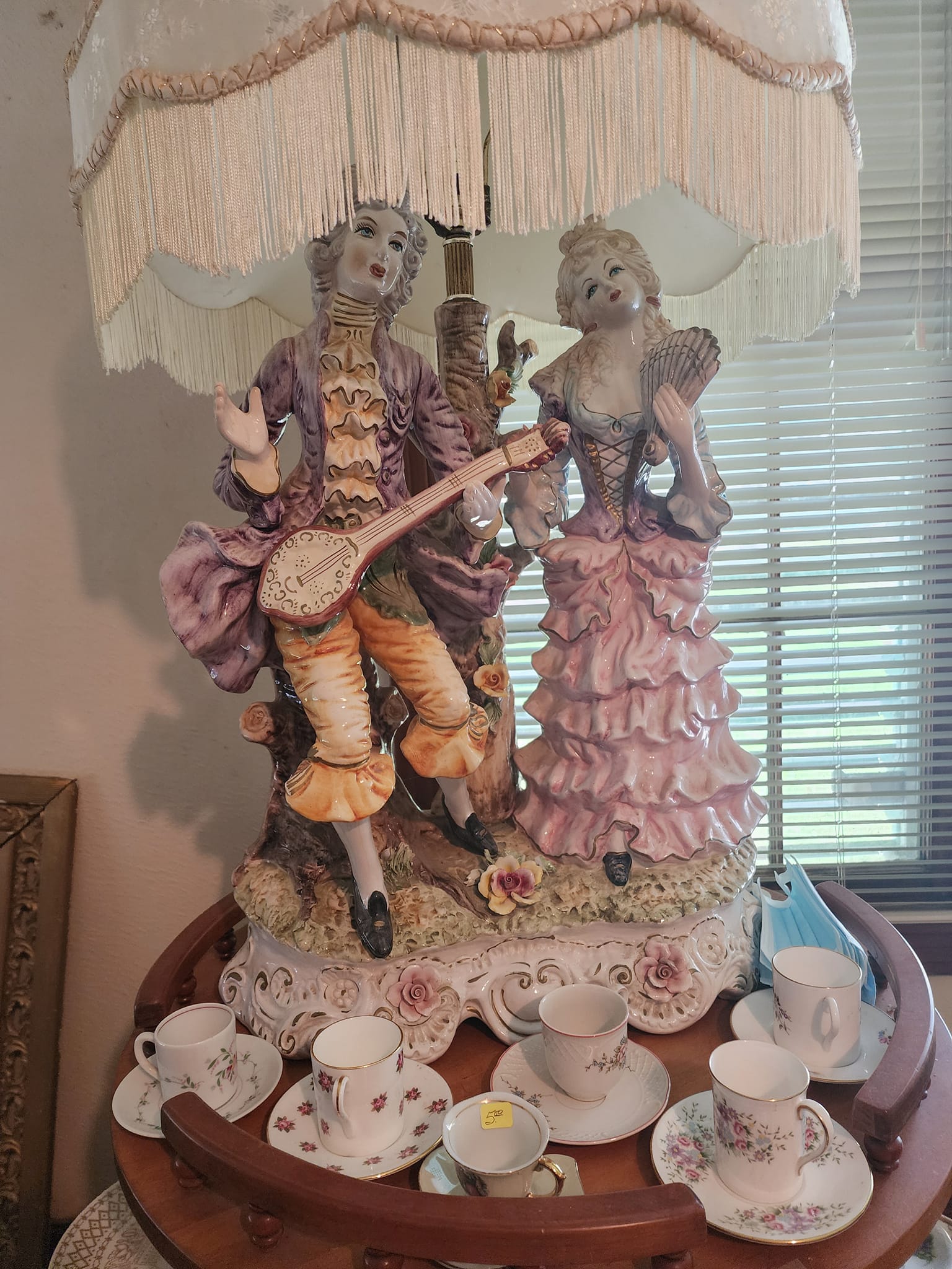 Ceramic ochre lamp made in Italy for sale