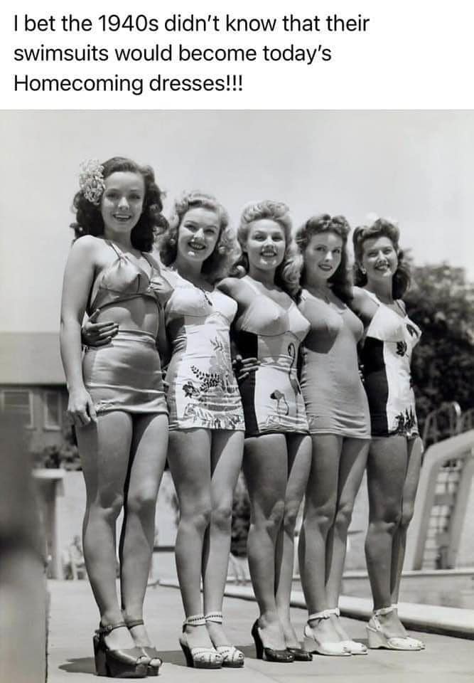 1940s swimsuits today's homecoming dresses I bet the didn't know that their would become dresses!!! 🫣🤣🤷🏼‍♀️ Shop/Dresses