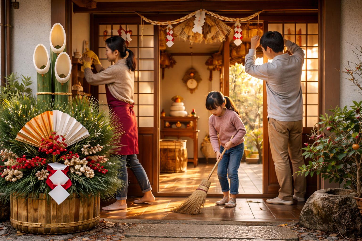 The shimenawa — or sacred rope — is a common New Year's decoration