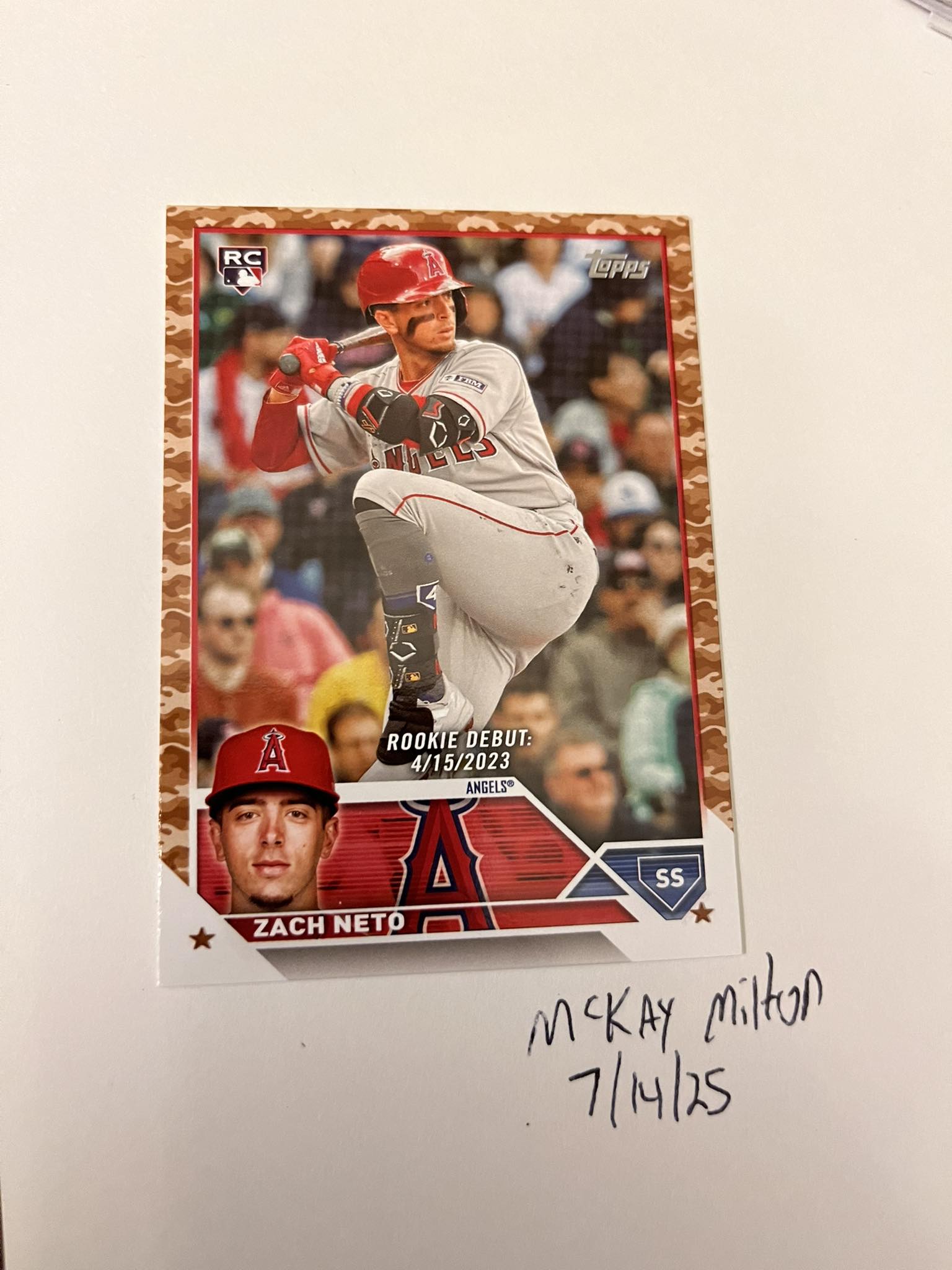 Rare Zach Neto Angels Topps Holiday baseball card. This one is 