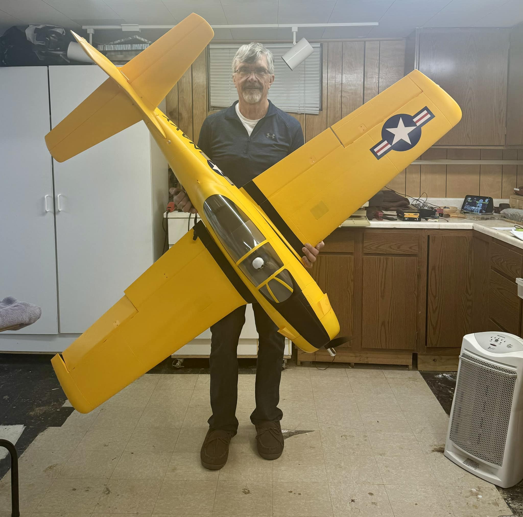 Aviation Christmas Ornament - Tin Airplane with Stripes