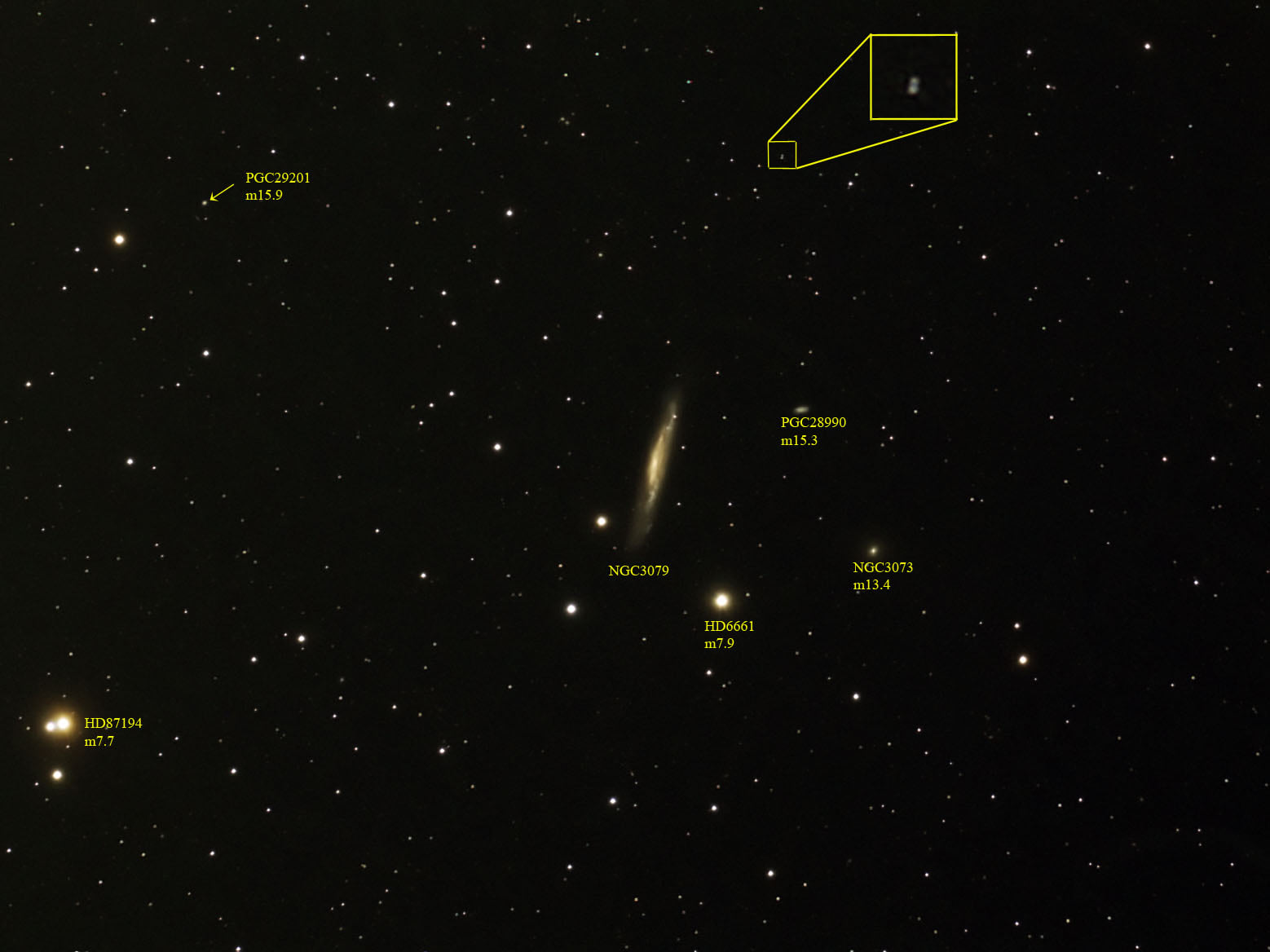 A photo I took of the quasar (APM 08279+5255). The light from that