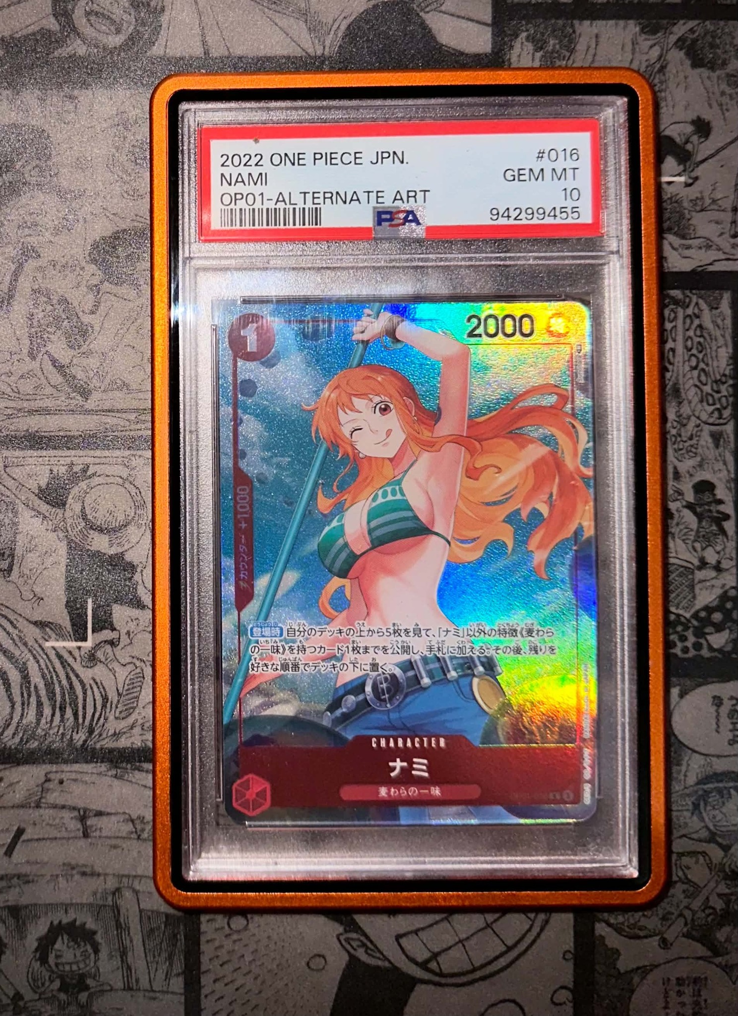 PSA 10 NAMI OP01- 12k** **LUFFY PROMO -X.30 yyt 9k** **PERONA EB03 