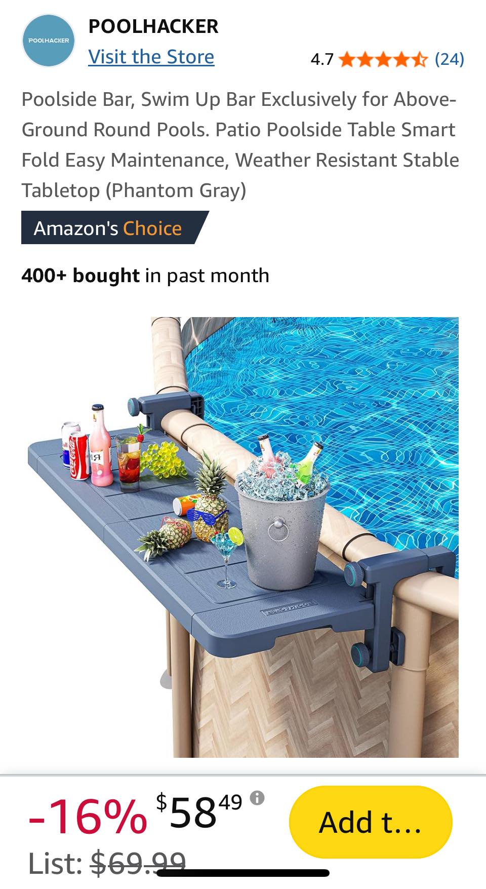 PVC Pool Accessory Intex Pool Bar Table With Umbrella Hole & Cup ...