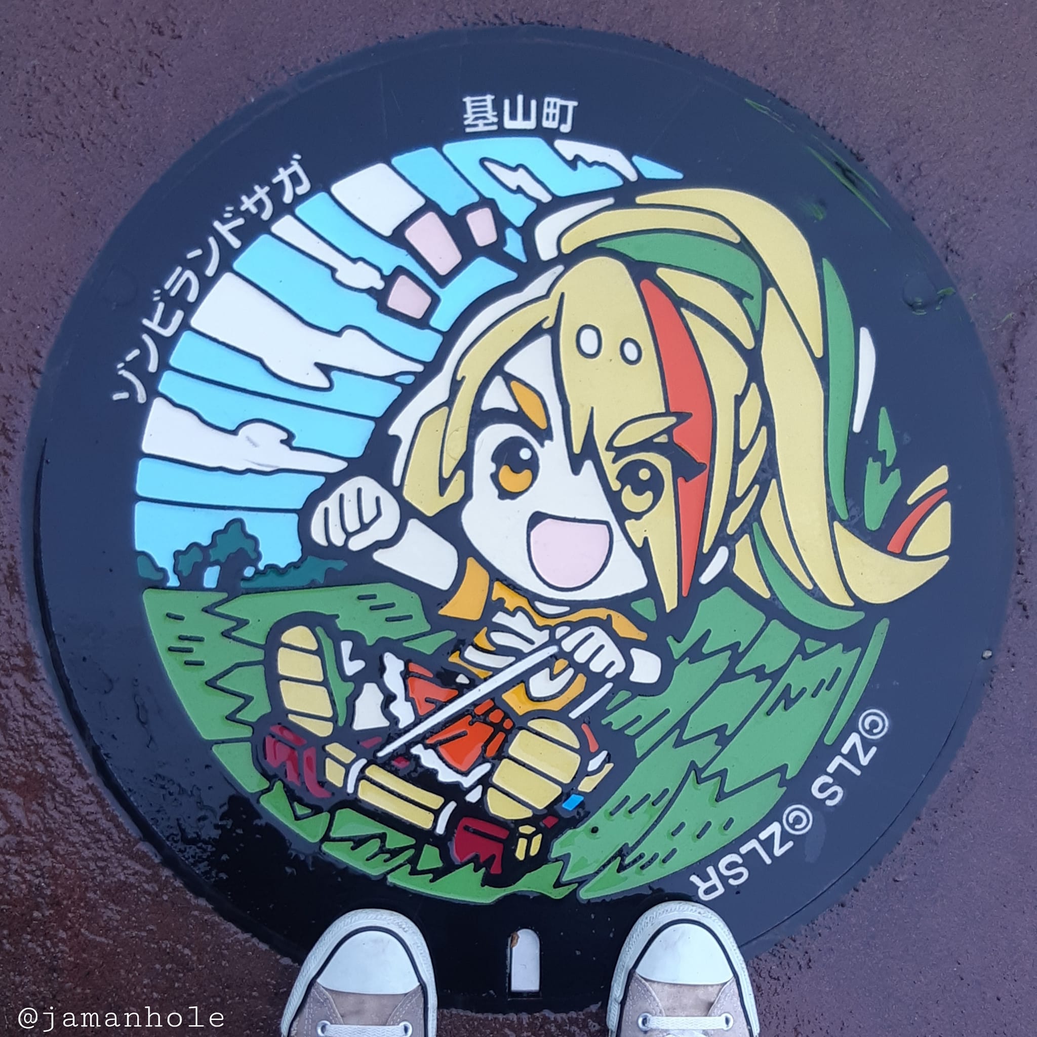 Zombieland Saga manhole covers in Saga Prefecture