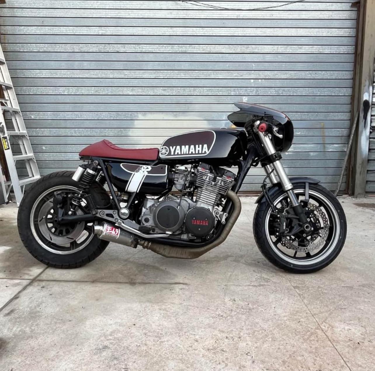 A very tidy Yamaha XS1100 with the cafe treatment at the Lancaster